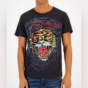 ED HARDY Cotton Blend Crew Neck Short Sleeve Graphic T Shirt